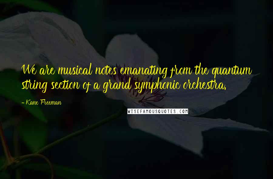 Kane Freeman Quotes: We are musical notes emanating from the quantum string section of a grand symphonic orchestra.