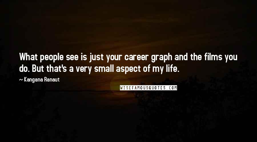 Kangana Ranaut Quotes: What people see is just your career graph and the films you do. But that's a very small aspect of my life.