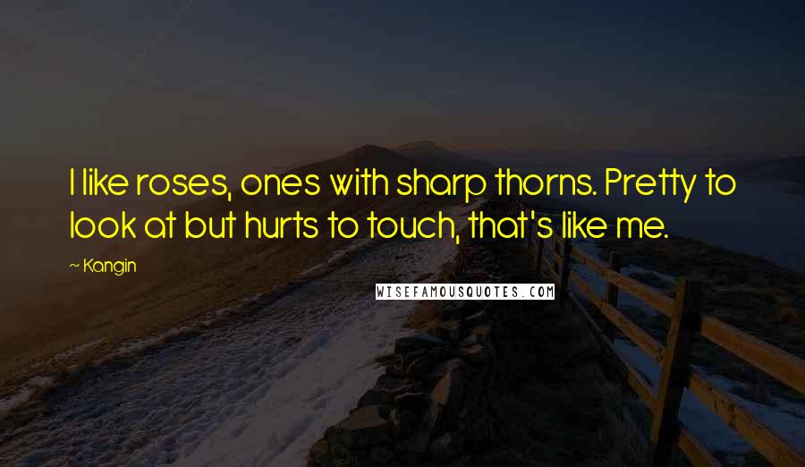 Kangin Quotes: I like roses, ones with sharp thorns. Pretty to look at but hurts to touch, that's like me.