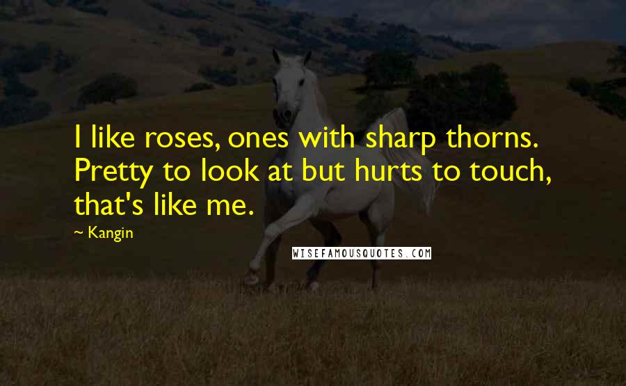 Kangin Quotes: I like roses, ones with sharp thorns. Pretty to look at but hurts to touch, that's like me.