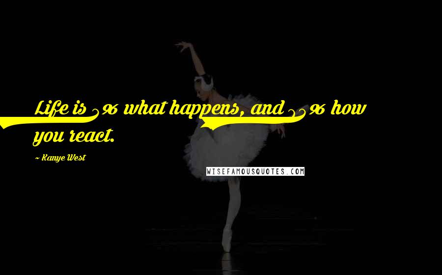 Kanye West Quotes: Life is 5% what happens, and 95% how you react.