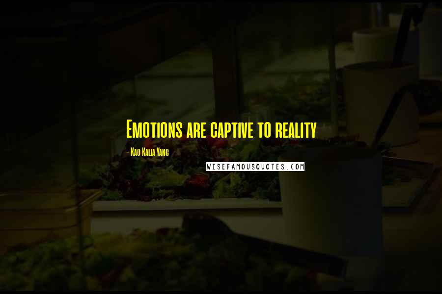 Kao Kalia Yang Quotes: Emotions are captive to reality