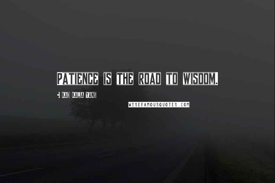 Kao Kalia Yang Quotes: Patience is the road to wisdom.