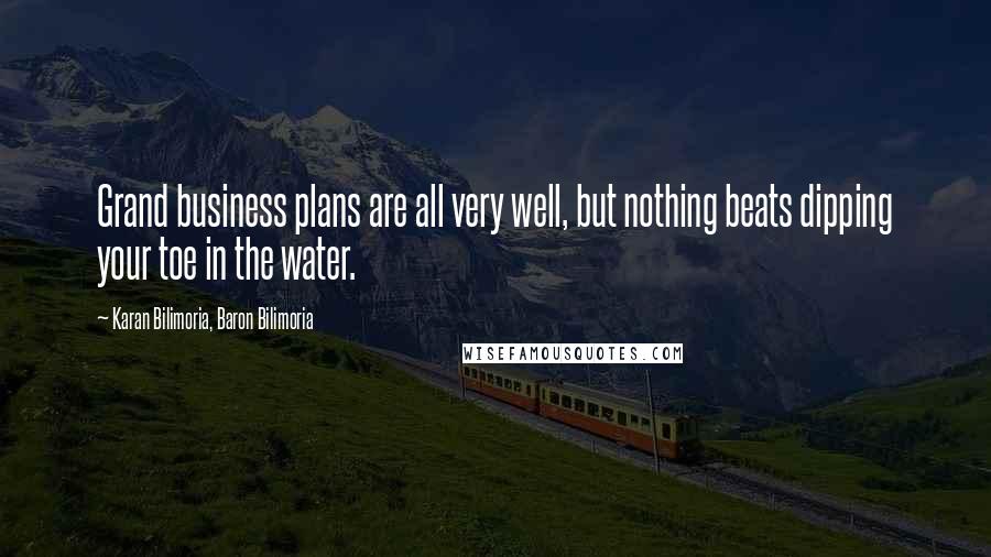Karan Bilimoria, Baron Bilimoria Quotes: Grand business plans are all very well, but nothing beats dipping your toe in the water.