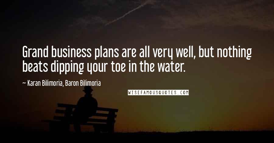 Karan Bilimoria, Baron Bilimoria Quotes: Grand business plans are all very well, but nothing beats dipping your toe in the water.