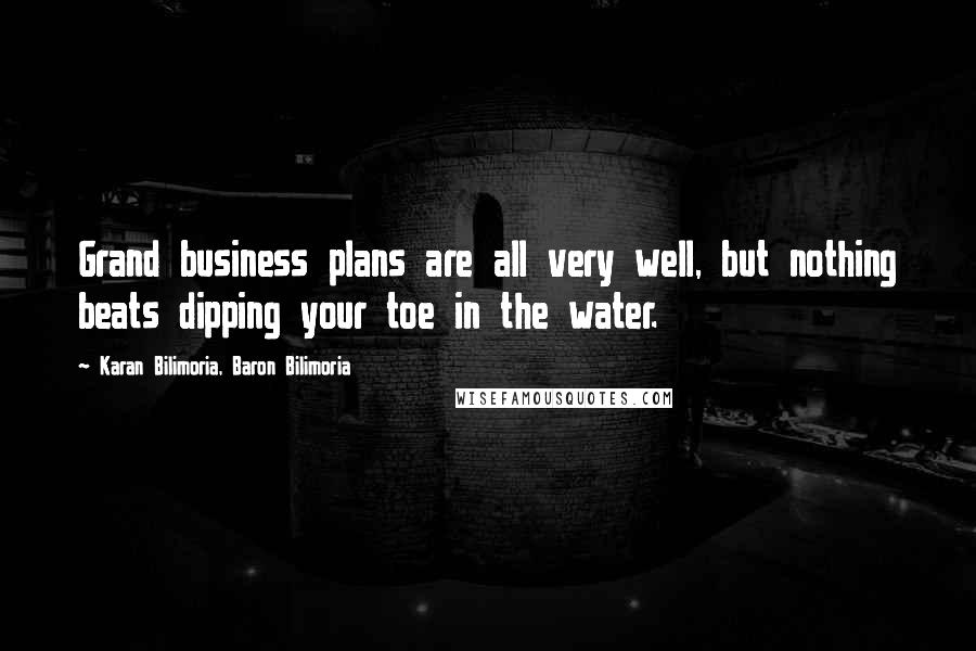 Karan Bilimoria, Baron Bilimoria Quotes: Grand business plans are all very well, but nothing beats dipping your toe in the water.