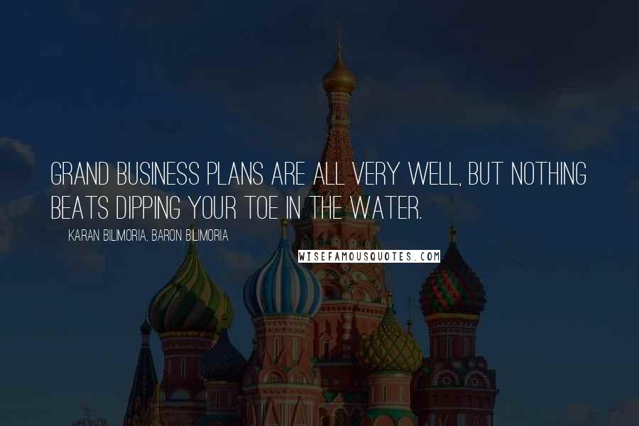 Karan Bilimoria, Baron Bilimoria Quotes: Grand business plans are all very well, but nothing beats dipping your toe in the water.