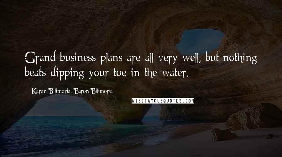 Karan Bilimoria, Baron Bilimoria Quotes: Grand business plans are all very well, but nothing beats dipping your toe in the water.