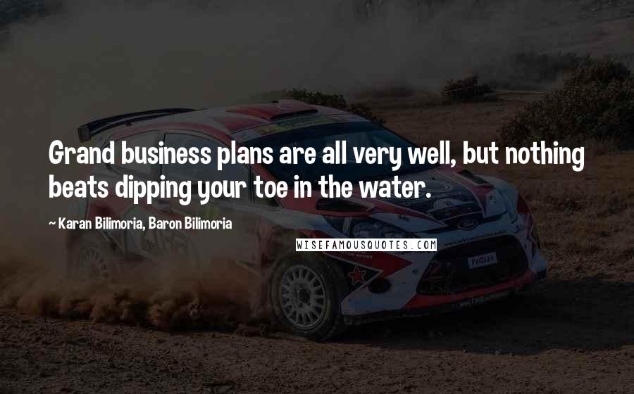 Karan Bilimoria, Baron Bilimoria Quotes: Grand business plans are all very well, but nothing beats dipping your toe in the water.