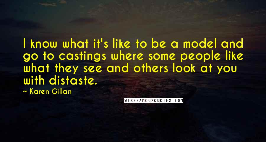 Karen Gillan Quotes: I know what it's like to be a model and go to castings where some people like what they see and others look at you with distaste.