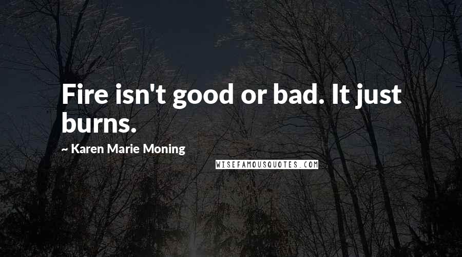 Karen Marie Moning Quotes: Fire isn't good or bad. It just burns.