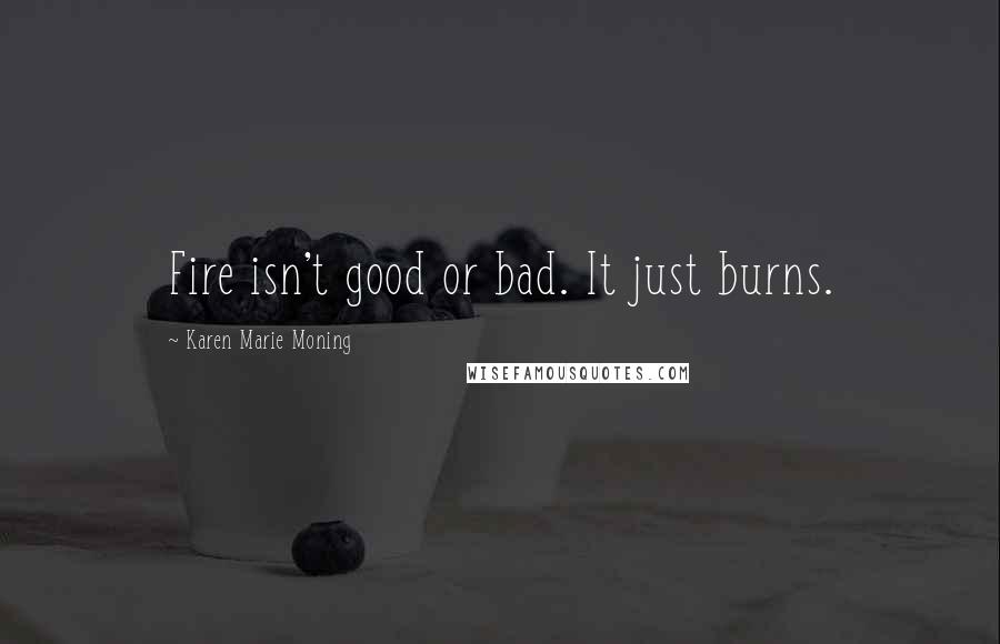 Karen Marie Moning Quotes: Fire isn't good or bad. It just burns.