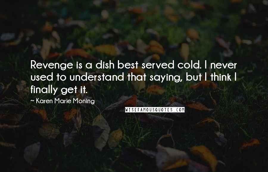 Karen Marie Moning Quotes: Revenge is a dish best served cold. I never used to understand that saying, but I think I finally get it.