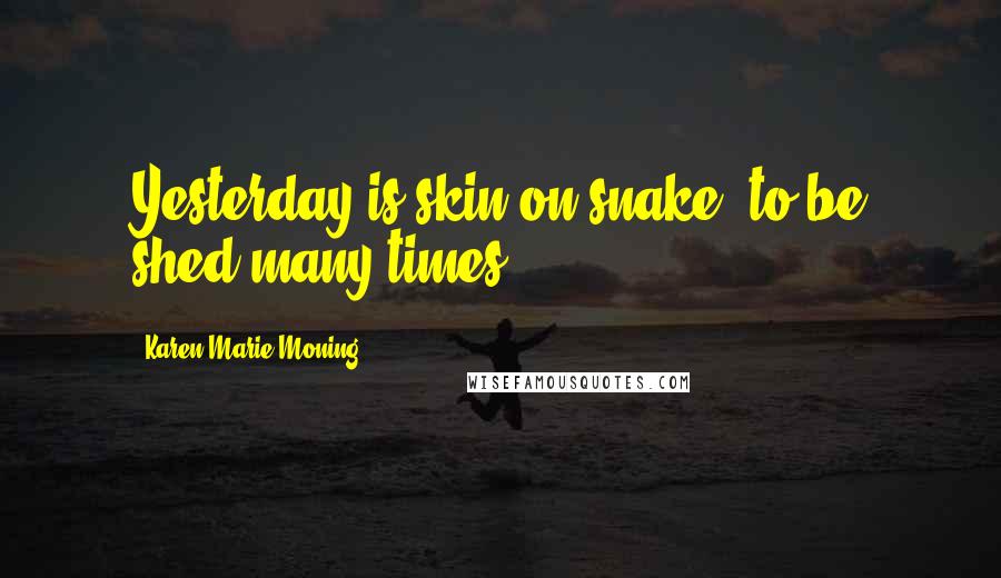 Karen Marie Moning Quotes: Yesterday is skin on snake, to be shed many times.