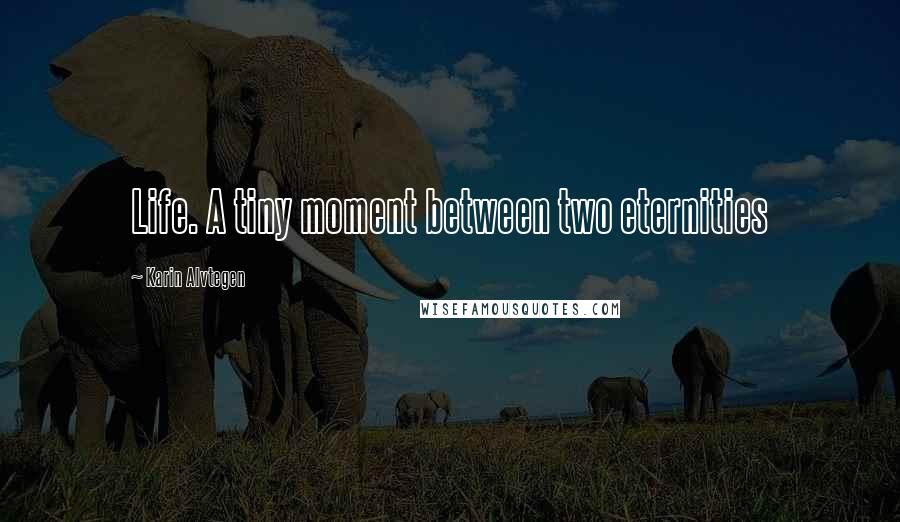 Karin Alvtegen Quotes: Life. A tiny moment between two eternities