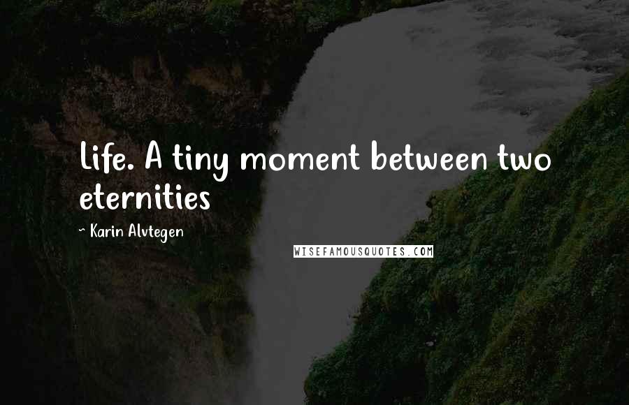 Karin Alvtegen Quotes: Life. A tiny moment between two eternities