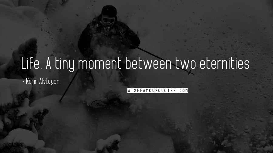 Karin Alvtegen Quotes: Life. A tiny moment between two eternities