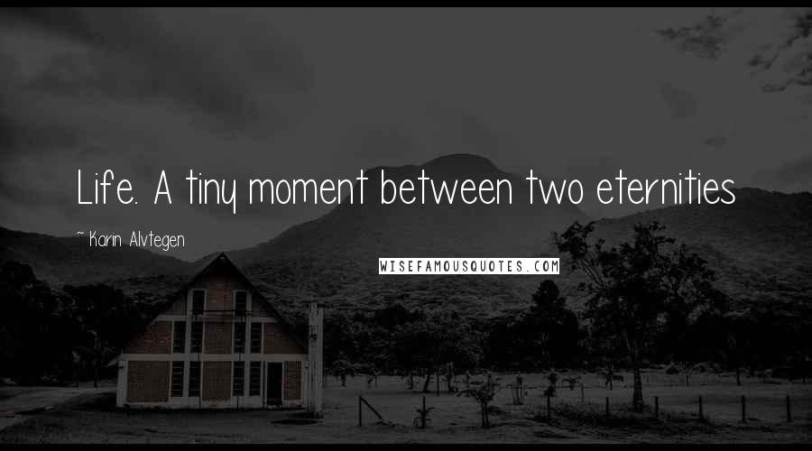 Karin Alvtegen Quotes: Life. A tiny moment between two eternities
