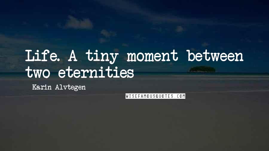 Karin Alvtegen Quotes: Life. A tiny moment between two eternities