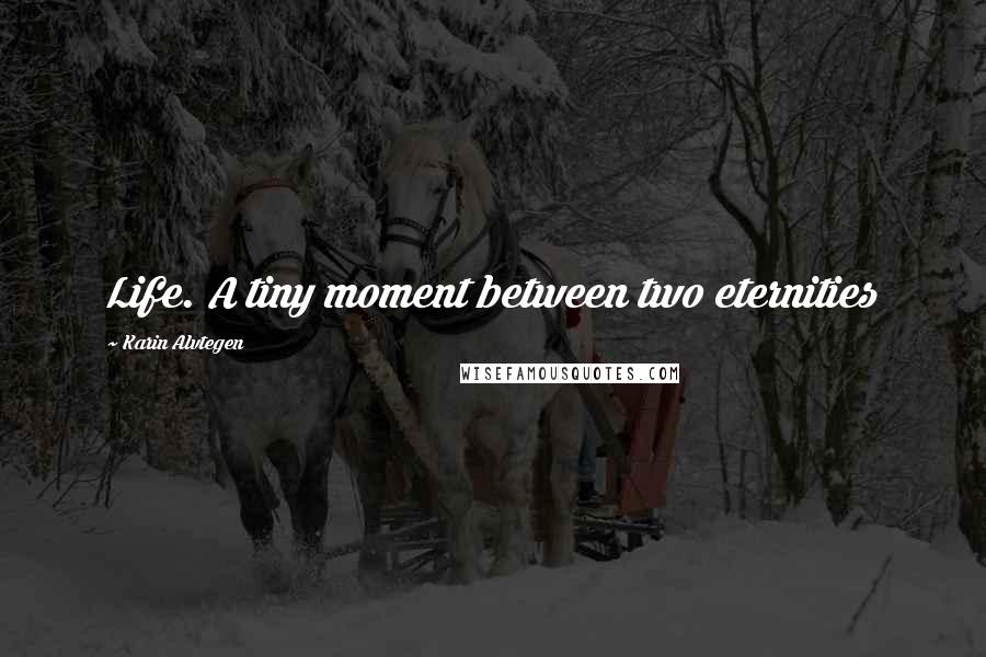 Karin Alvtegen Quotes: Life. A tiny moment between two eternities