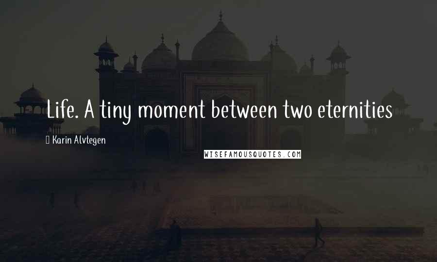 Karin Alvtegen Quotes: Life. A tiny moment between two eternities