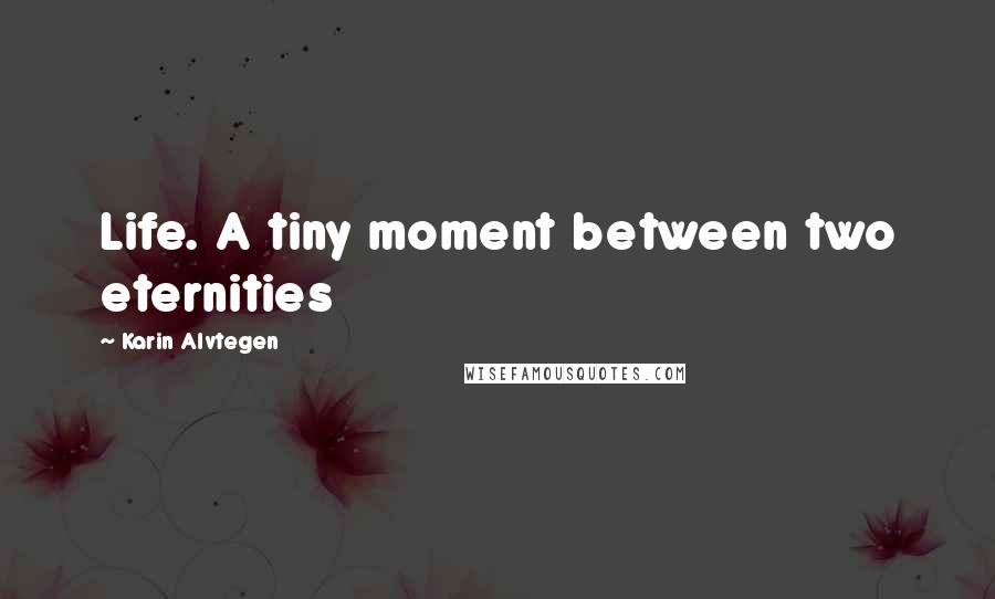 Karin Alvtegen Quotes: Life. A tiny moment between two eternities