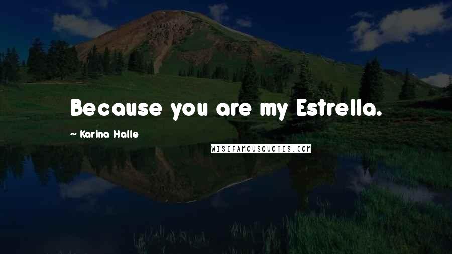 Karina Halle Quotes: Because you are my Estrella.