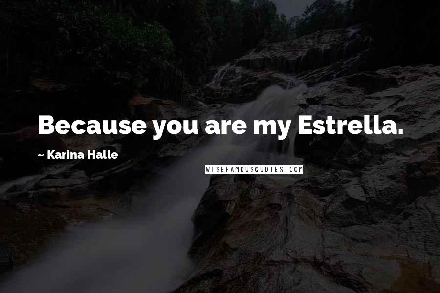 Karina Halle Quotes: Because you are my Estrella.