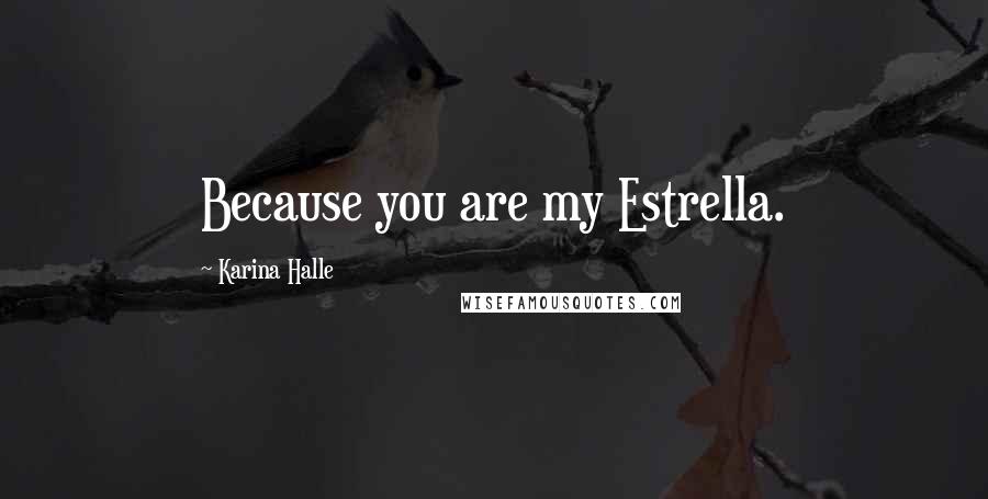 Karina Halle Quotes: Because you are my Estrella.