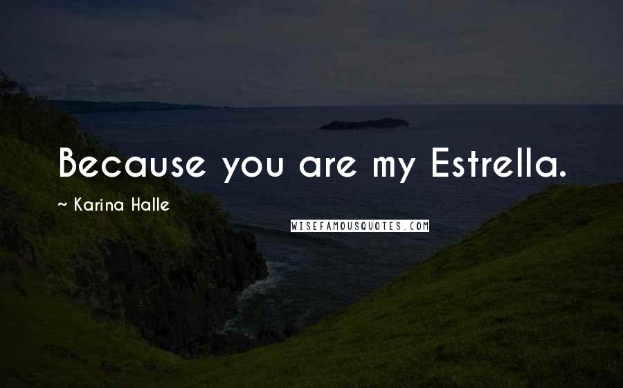 Karina Halle Quotes: Because you are my Estrella.