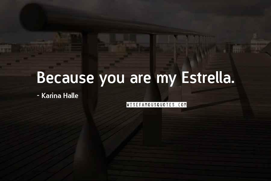 Karina Halle Quotes: Because you are my Estrella.