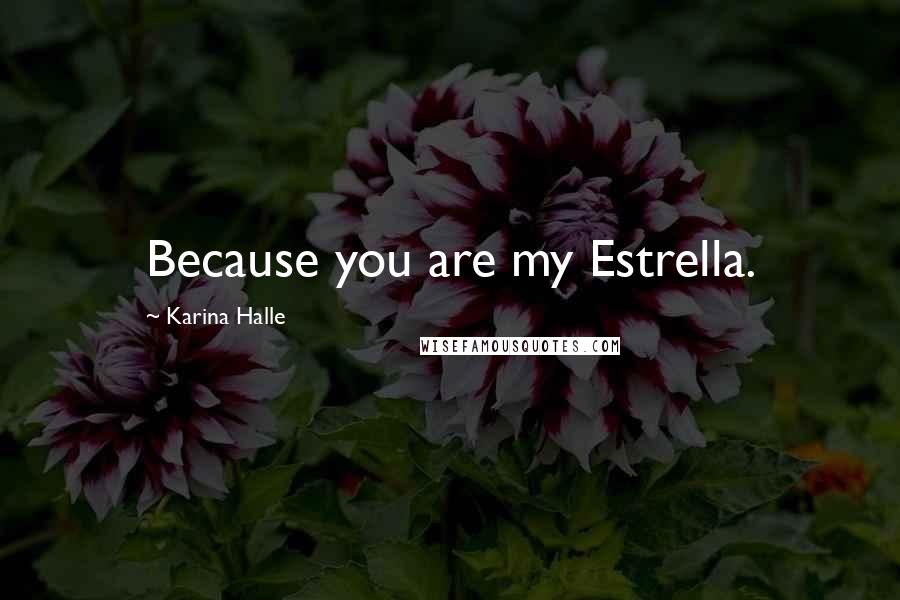 Karina Halle Quotes: Because you are my Estrella.