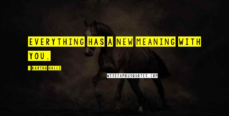 Karina Halle Quotes: Everything has a new meaning with you.