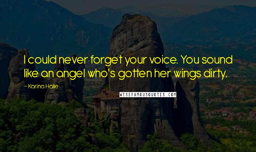 Karina Halle Quotes: I could never forget your voice. You sound like an angel who's gotten her wings dirty.