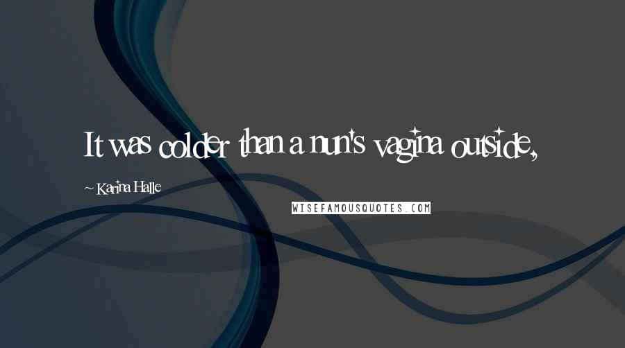 Karina Halle Quotes: It was colder than a nun's vagina outside,