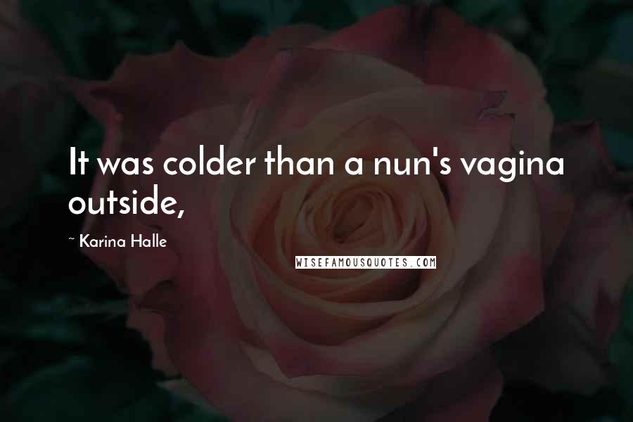 Karina Halle Quotes: It was colder than a nun's vagina outside,