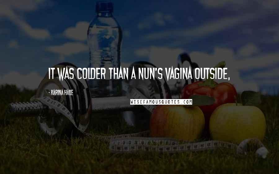 Karina Halle Quotes: It was colder than a nun's vagina outside,