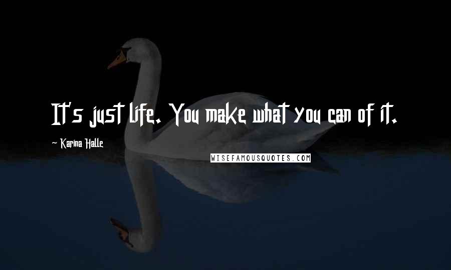 Karina Halle Quotes: It's just life. You make what you can of it.