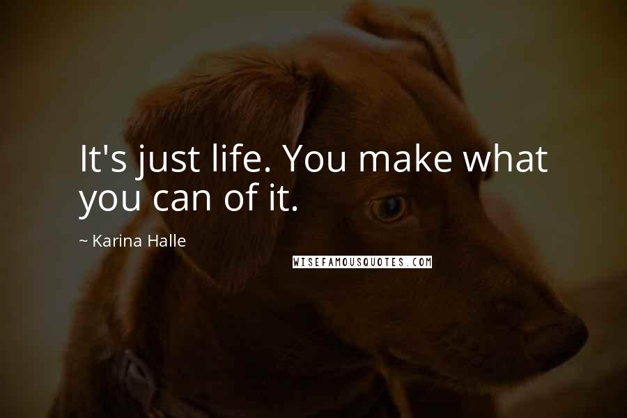 Karina Halle Quotes: It's just life. You make what you can of it.