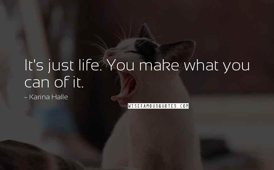 Karina Halle Quotes: It's just life. You make what you can of it.