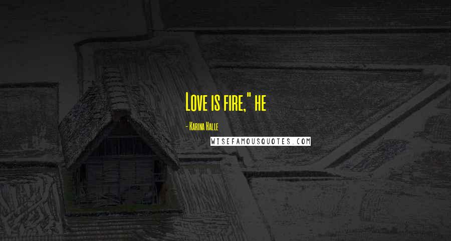 Karina Halle Quotes: Love is fire," he