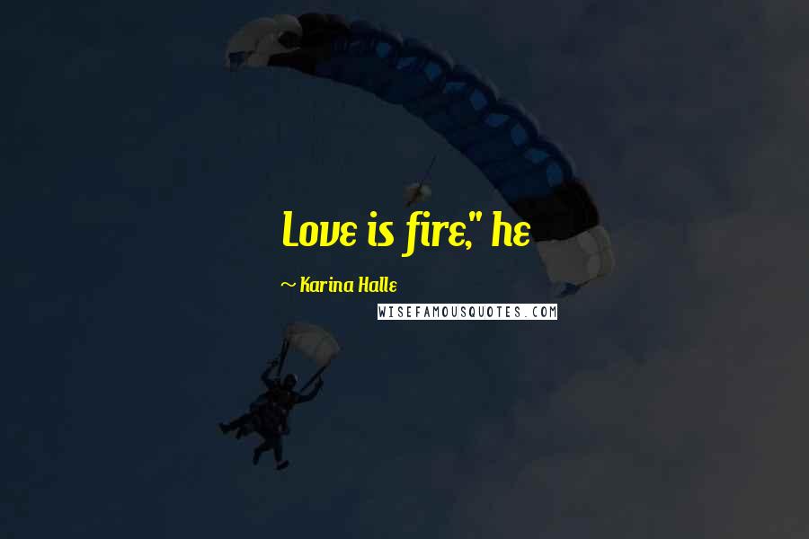 Karina Halle Quotes: Love is fire," he