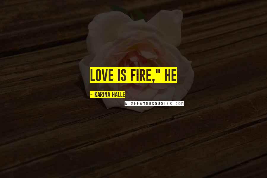 Karina Halle Quotes: Love is fire," he
