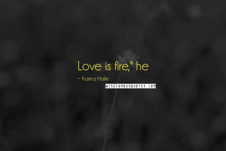 Karina Halle Quotes: Love is fire," he