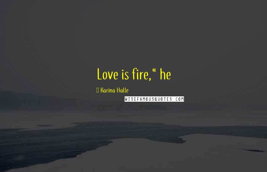 Karina Halle Quotes: Love is fire," he