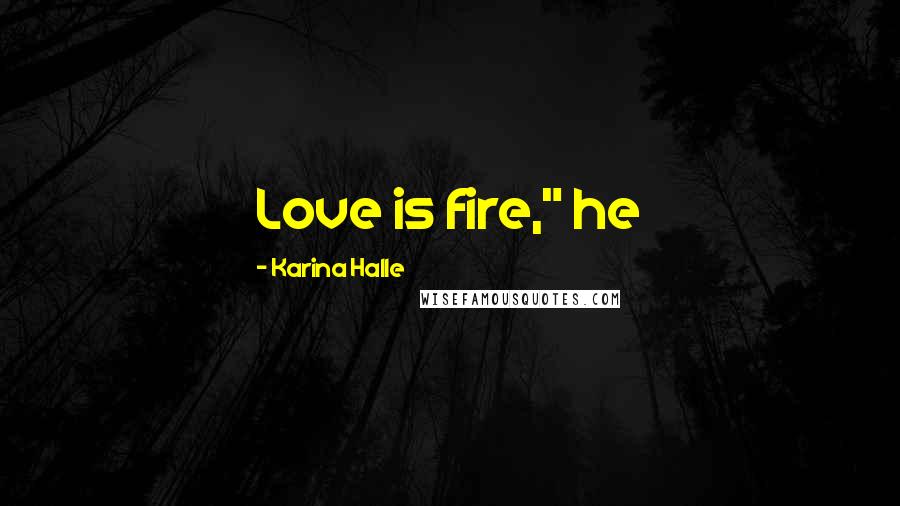 Karina Halle Quotes: Love is fire," he