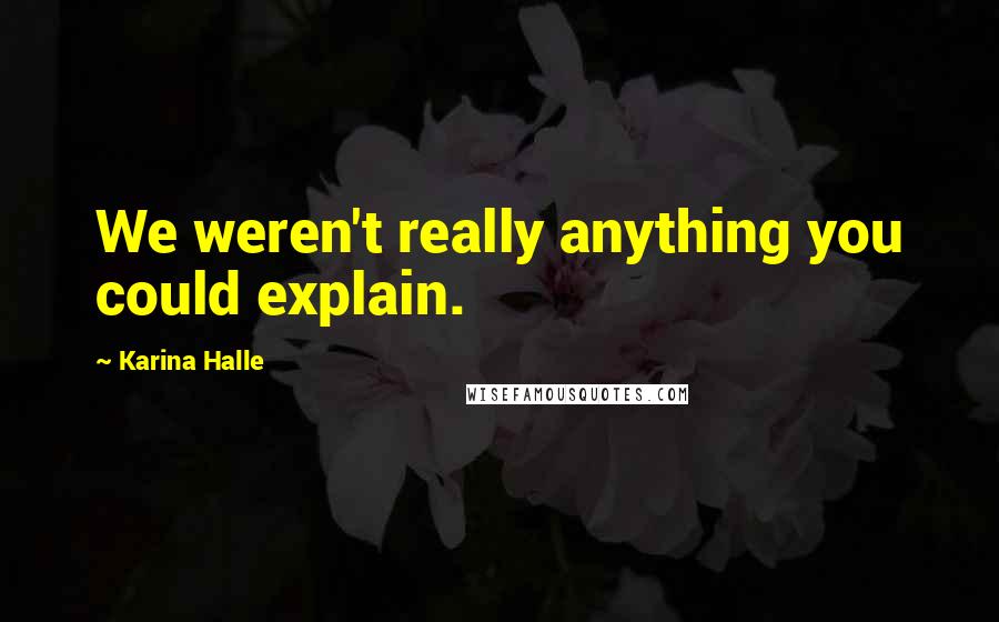 Karina Halle Quotes: We weren't really anything you could explain.