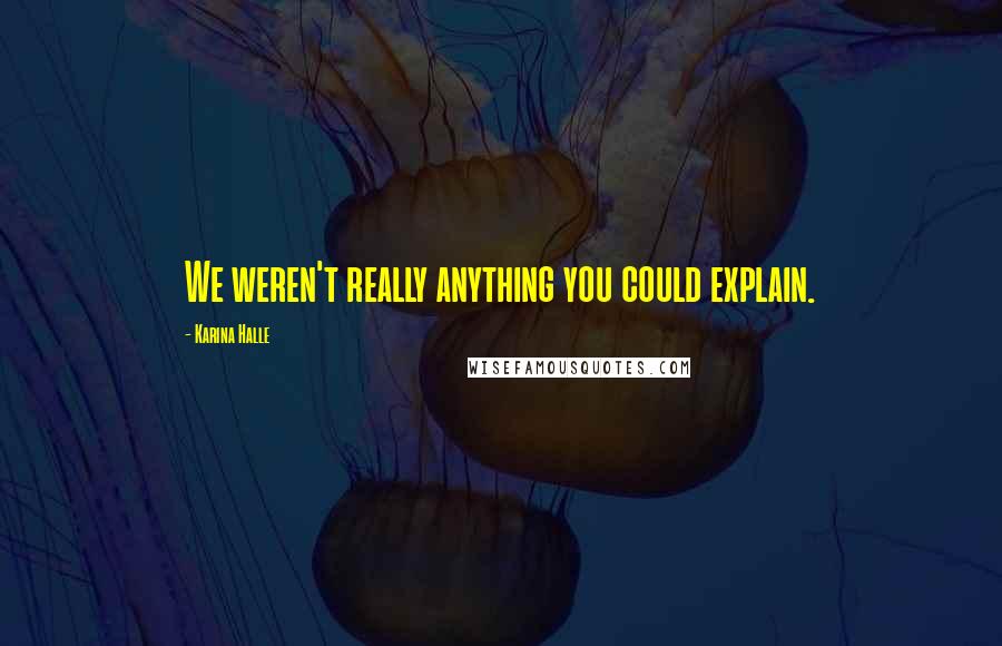 Karina Halle Quotes: We weren't really anything you could explain.