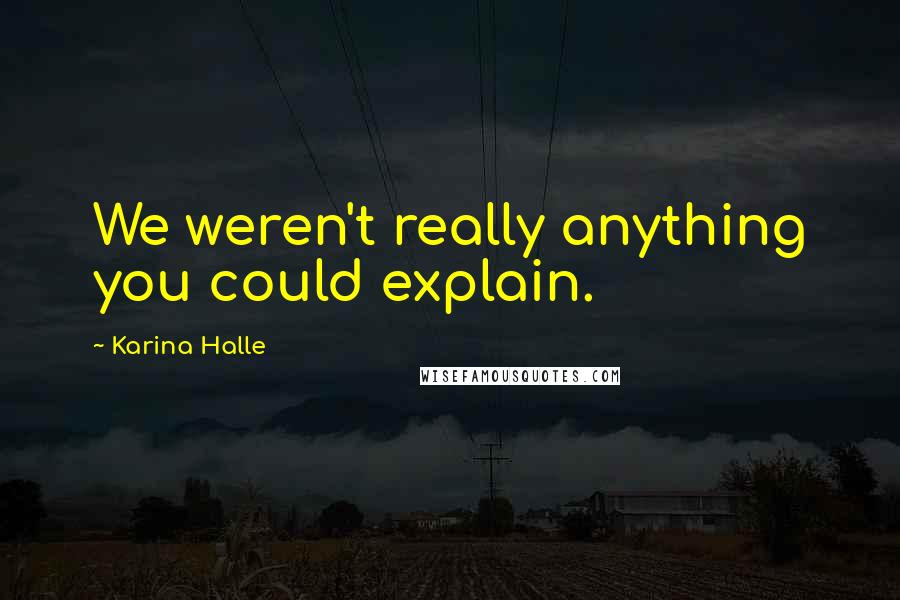 Karina Halle Quotes: We weren't really anything you could explain.