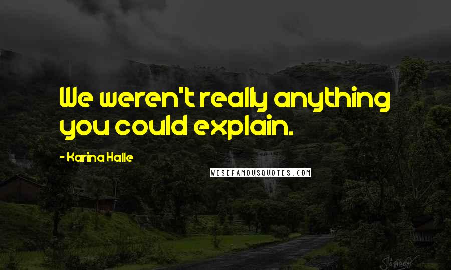 Karina Halle Quotes: We weren't really anything you could explain.